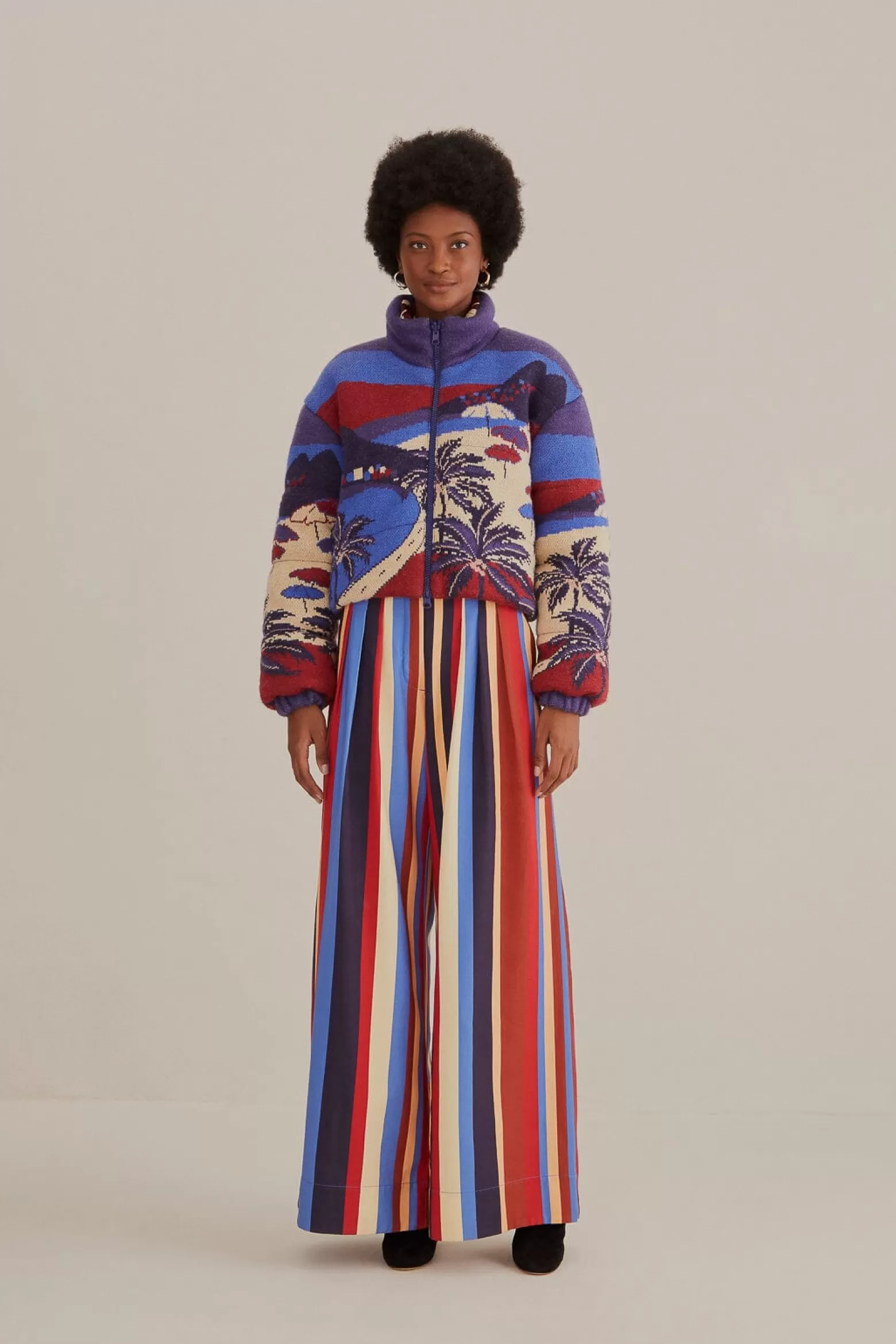 Store FARM Rio  MULTICOLOR WINTER STRIPES TAILORED PANTS