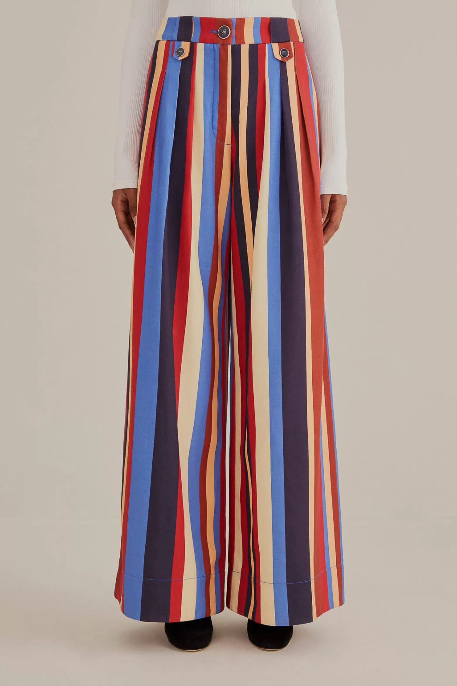 Store FARM Rio  MULTICOLOR WINTER STRIPES TAILORED PANTS