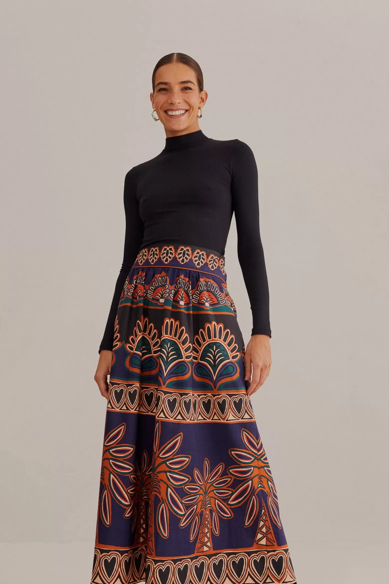 Flash Sale FARM Rio  ORANGE AINIKA TAPESTRY MIDI SKIRT