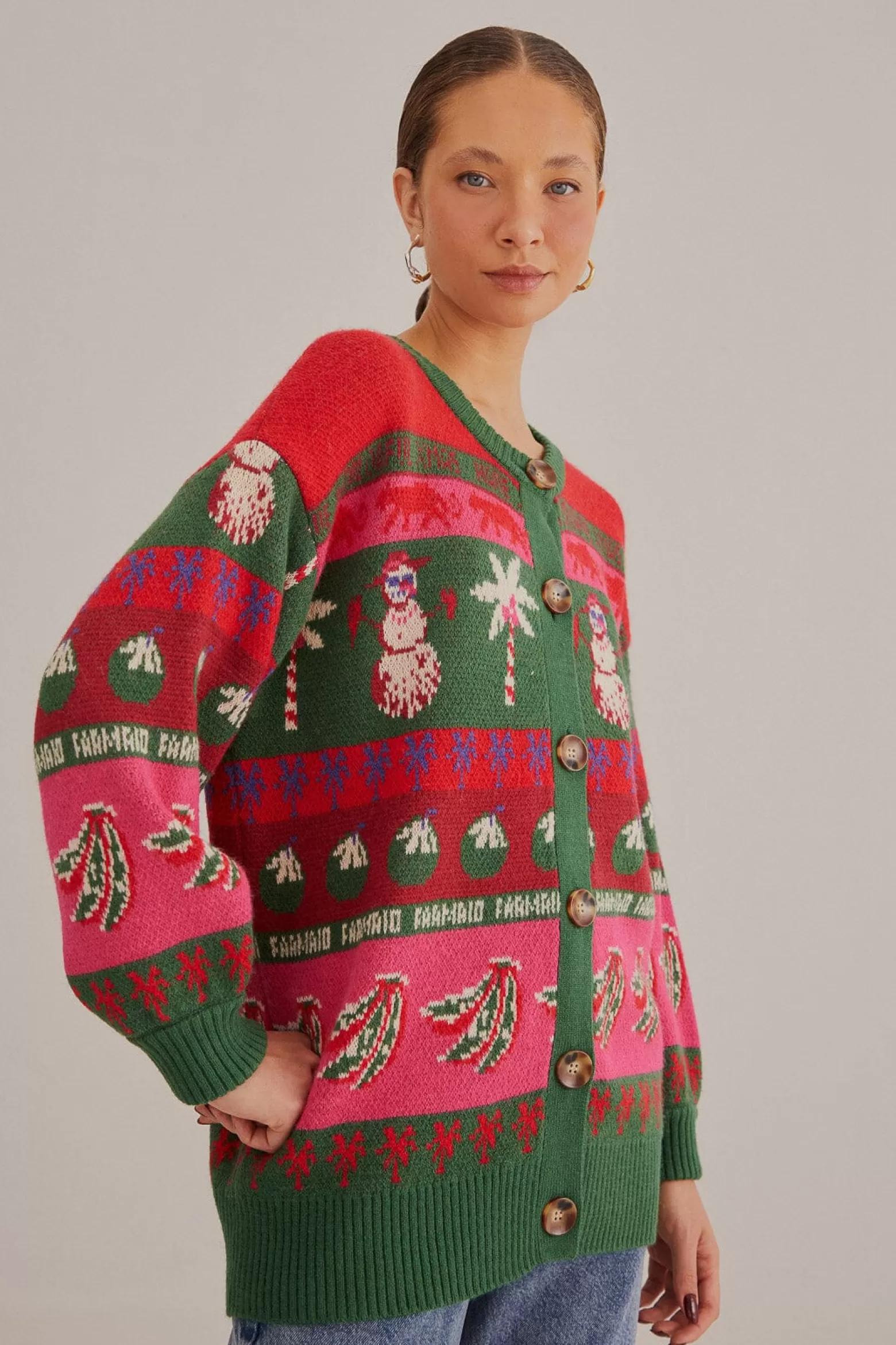 Shop FARM Rio  TROPICAL CHRISTMAS AINIKA CARDIGAN