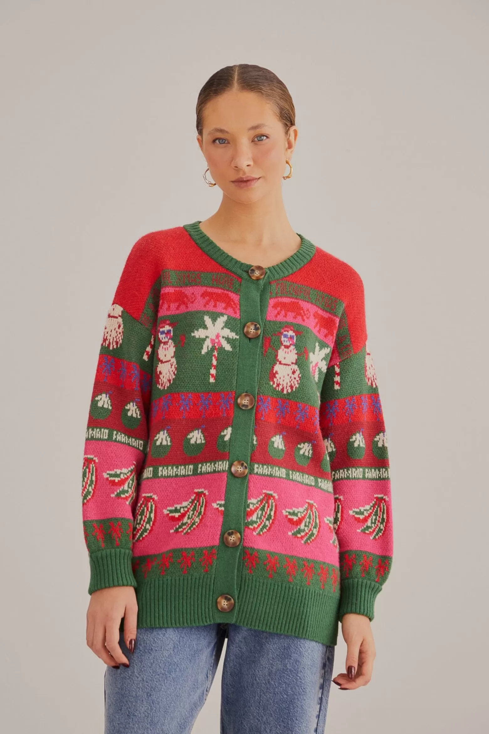 Shop FARM Rio  TROPICAL CHRISTMAS AINIKA CARDIGAN