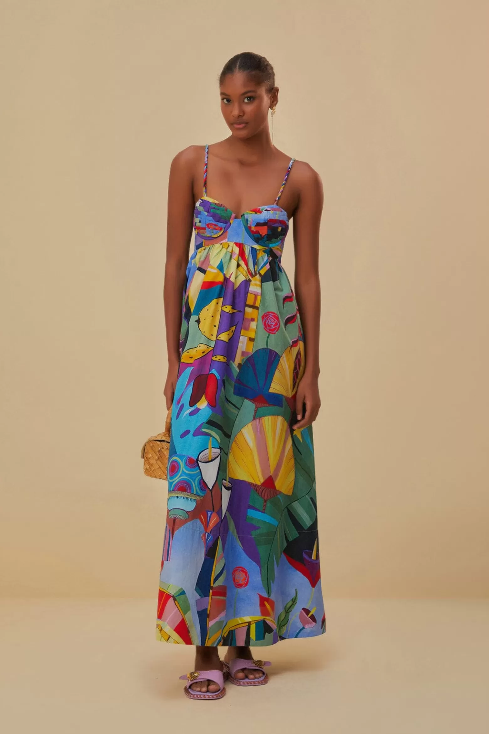 Fashion FARM Rio  TROPICAL SCENARIO SLEEVELESS MAXI DRESS