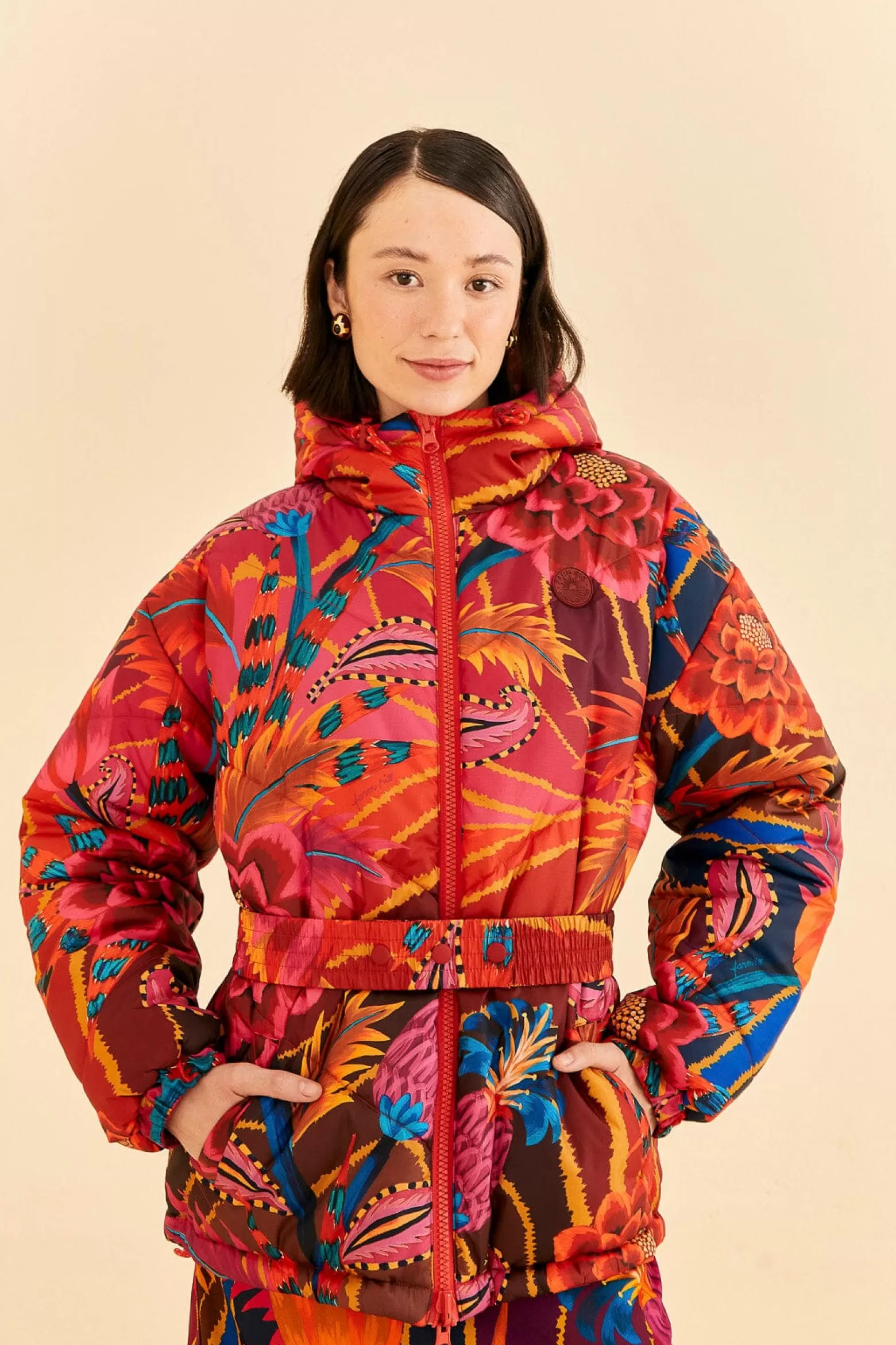 Best Sale FARM Rio  VINTAGE WAVE REVERSIBLE PUFFER JACKET