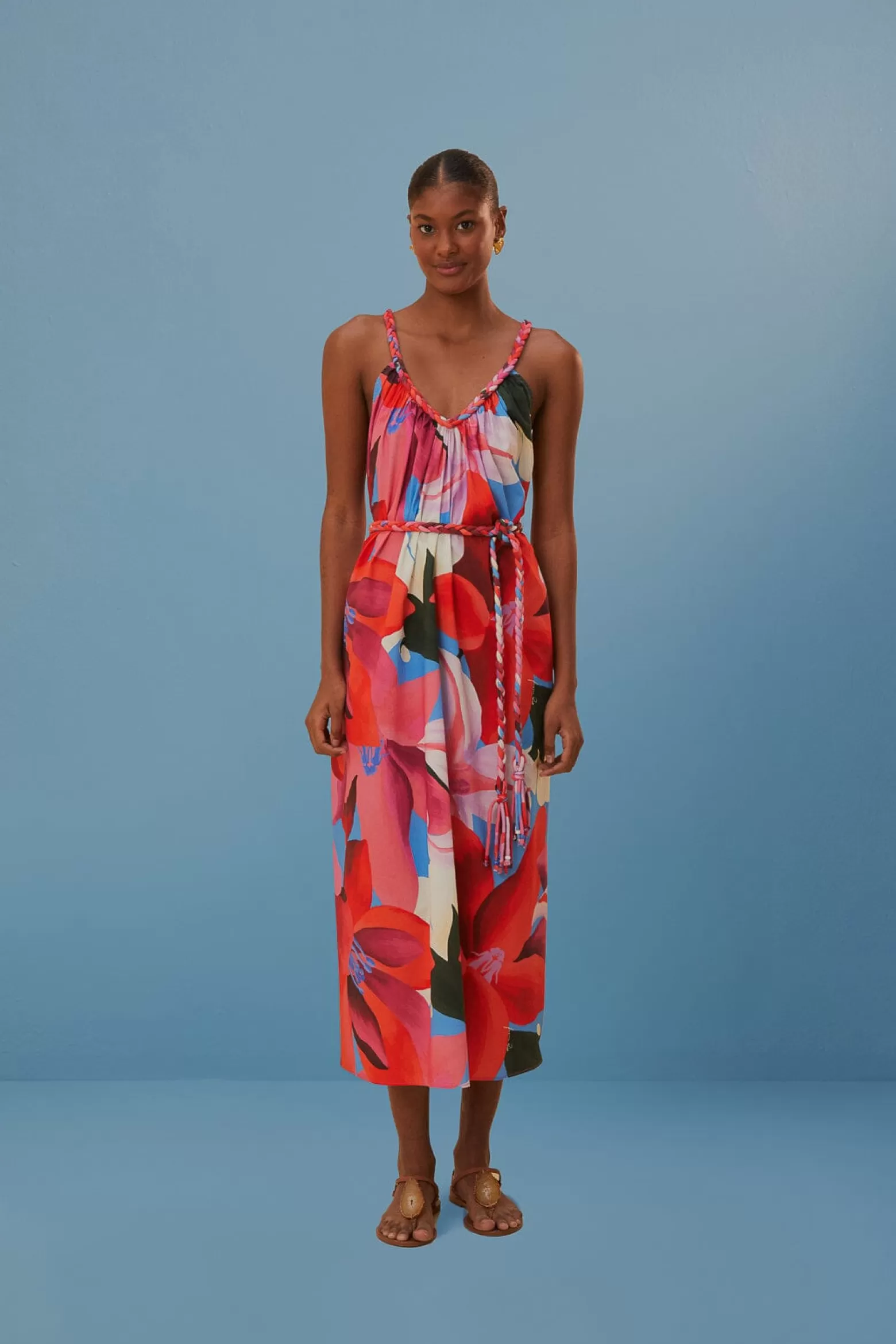 Shop FARM Rio  WATERCOLOR FLORAL SLEEVELESS COVER UP