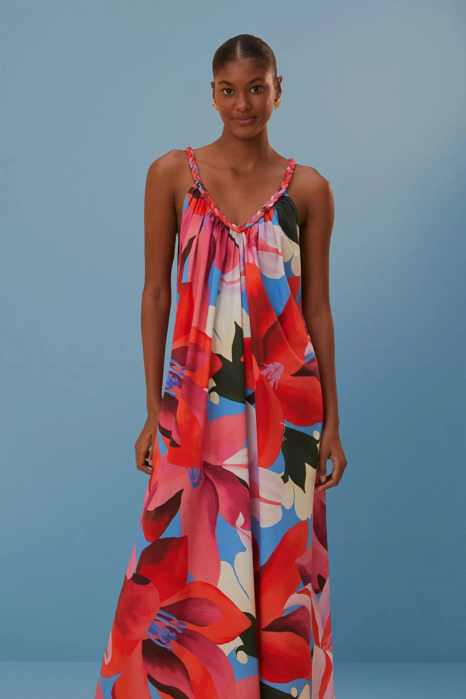 Shop FARM Rio  WATERCOLOR FLORAL SLEEVELESS COVER UP